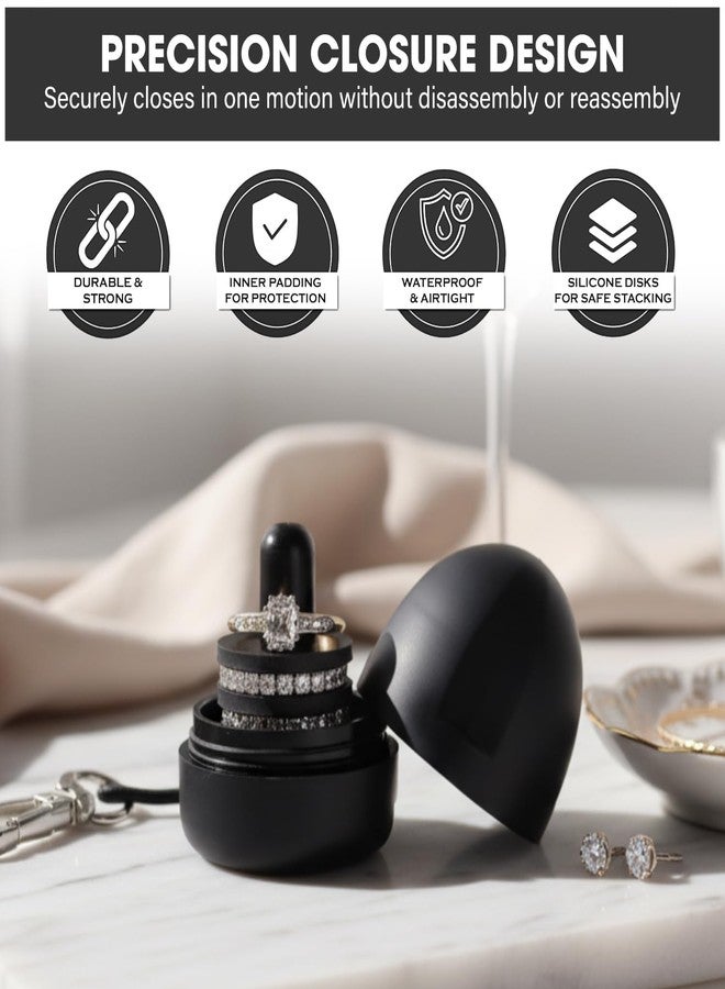 RING THING - Ring Holder Keychain, Jewelry Organizer and Storage, Portable Waterproof Jewelry Holder, Pill Box Keychain Container, Gym Accessory, and Travel Ring Case (Vanilla) - Image 4